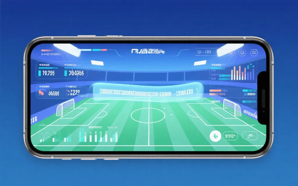 手机直播界面叠加实时数据与弹幕的观赛场景，科技感强
